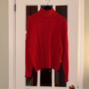 Mango Vibrant Red Turtleneck Sweater